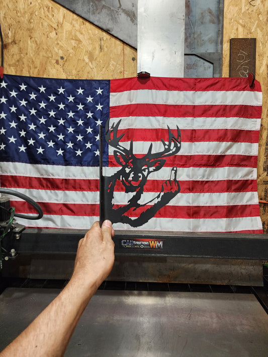 Buck Middle Finger Tree Mount – 12-Gauge Steel