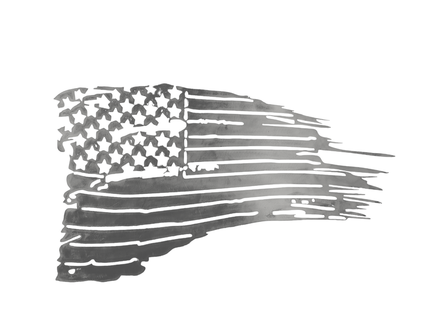 Distressed American Flag – Raw Steel (12-Gauge)